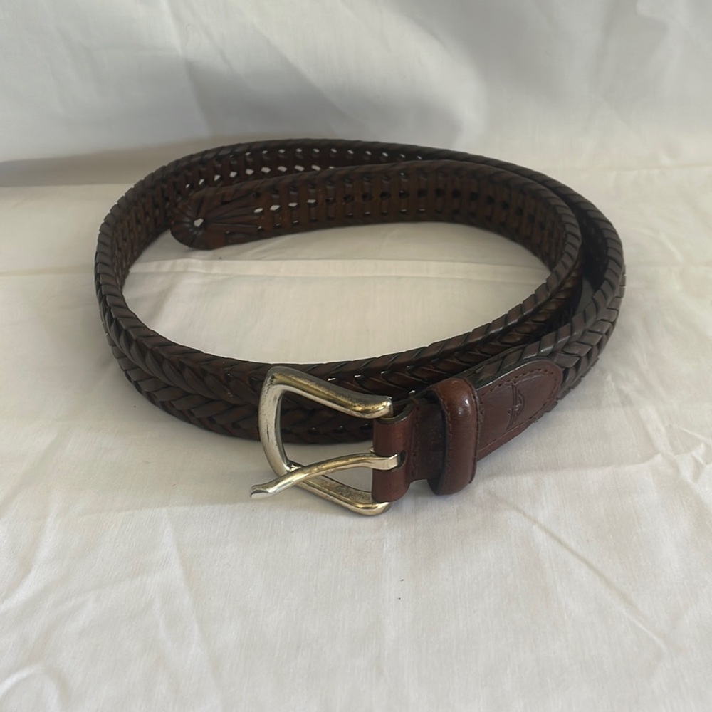 Dockers genuine leather braided brown belt